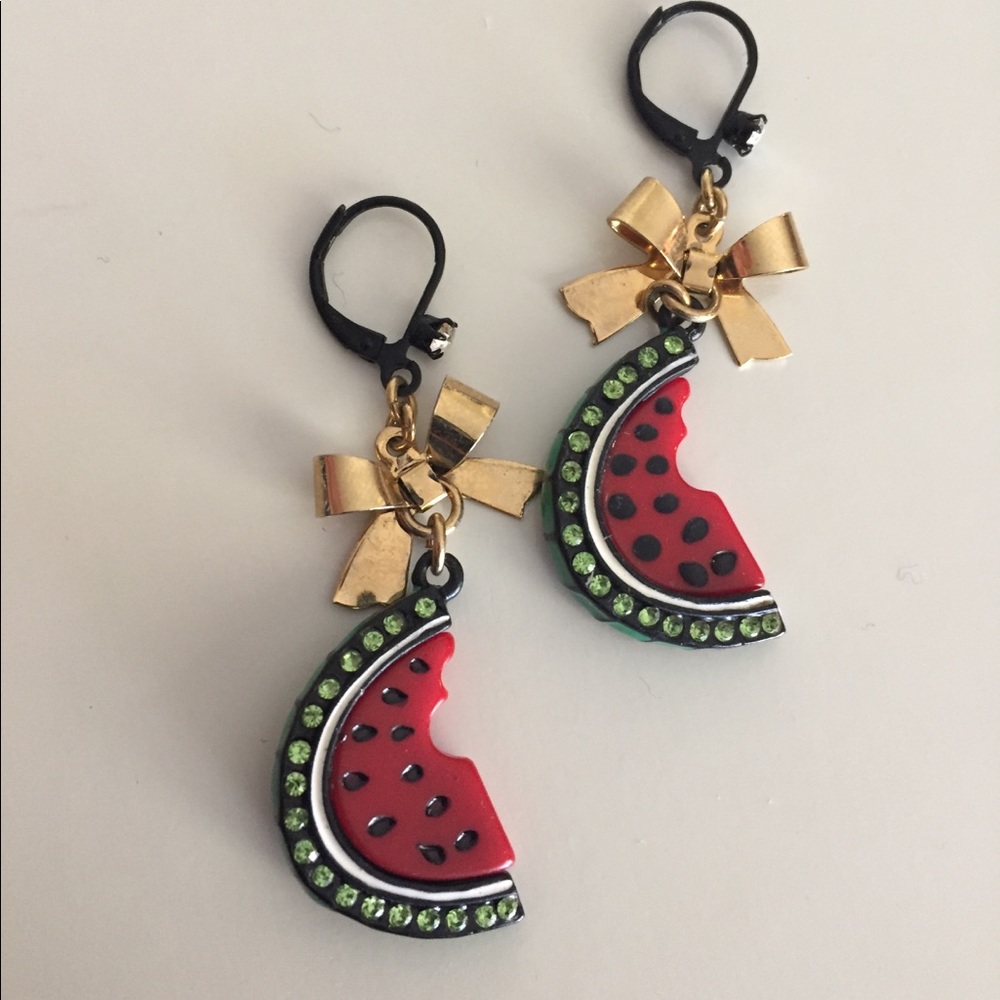 Watermelon Bow Earrings - Picture 1 of 7